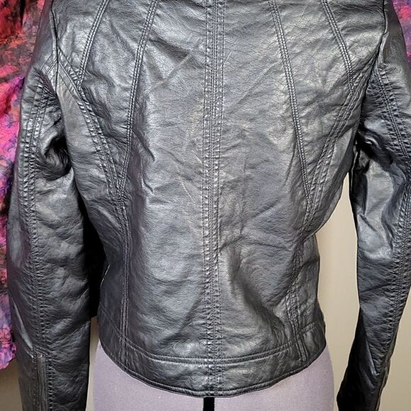Jou Jou Juniors' Vegan Leather Jacket Sz S - Picture 11 of 13